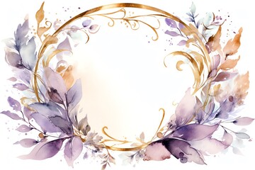 watercolor floral frame background