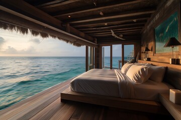 luxury hotel room with sea view