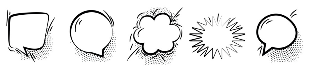 Obraz premium Set of different chat boxes on white background