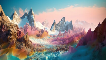 colorful mountains landscape 