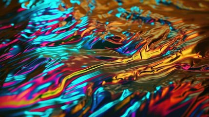 Fototapeta na wymiar Abstract Mix Hologram and neon, vibrant metallic colors background. generative ai