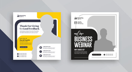 Testimonials of clients and customer feedback suitable for covers, web banners, and social media post templates with color variations