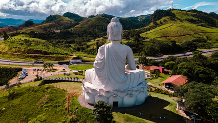 Morro da Vargem Zen Monastery - entrance and buddha monument - located in the city of Ibiraçu