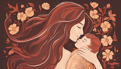 mother and child hugging, family love