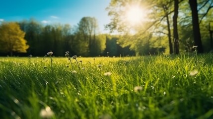 Beautiful blurred background image of spring nature. AI generative