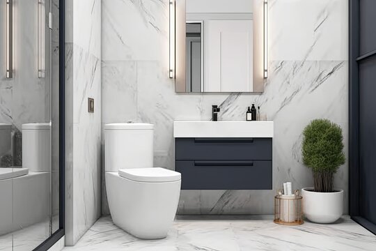 Modern elegance bathroom interior closeup. Photo generative AI