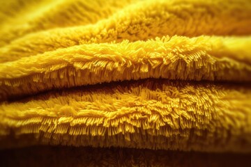 Close-up of a Yellow Towel. Photo generative AI