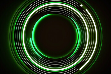green abstract background with circles made with generative ai