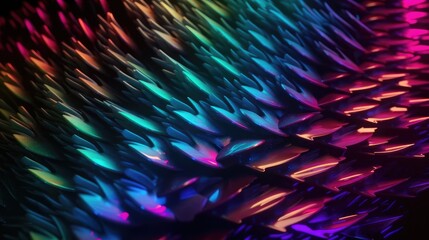 Fototapeta premium Abstract Mix Hologram and neon, vibrant metallic colors background. generative ai