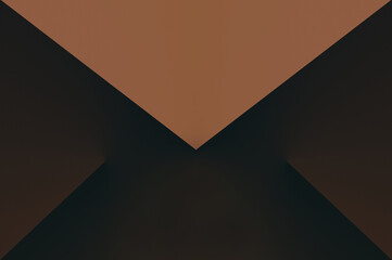 Brown envelope, letter. Modern background for design. Geometric shape. Triangles, lines. Color gradient. Abstract. Symbol. Message, mail, connection. Template. Empty blank.