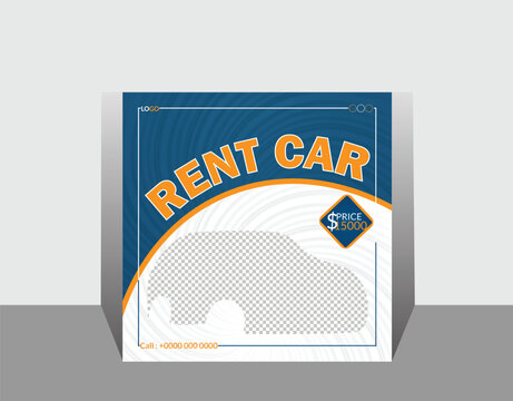 Modern car social media post for marketing company.