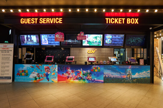 HO CHI MINH CITY, VIETNAM - CIRCA MARCH, 2023: CGV Cinema in Crescent Mall