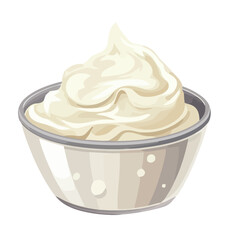 Sweet cream bowl on white background