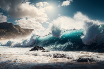 Obraz premium waves crashing