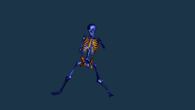 Skeleton dance robot moves - orange .