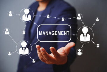 business person holding network icon
Human resource management connection network