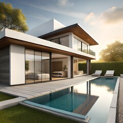 Fototapeta premium House with pool