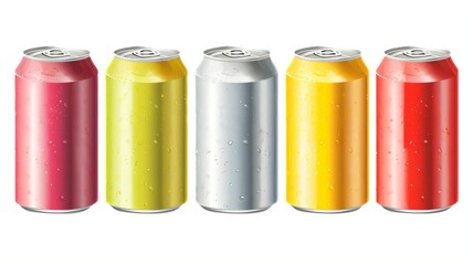 Colorful blank cans for drinks (generative ai)