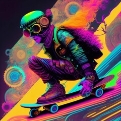 Steampunk skateboarder 