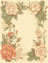 Flower Stationary, Rose Design, Wedding Invitations, Stationary Design. Generative AI