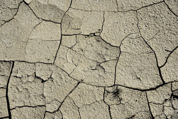Barren, cracked ground, prolonged drought, suitable for background