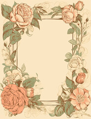 Flower Stationary, Rose Design, Wedding Invitations, Stationary Design. Generative AI