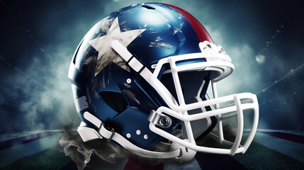 Fototapeta premium American football themed poster and wallpaper for Super Bowl featuring football helmet