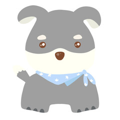 Terrier Dog with blue scarf