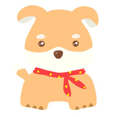 Terrier Dog with red scarf