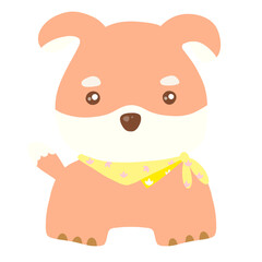 Terrier Dog with yellow scarf