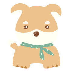 Terrier Dog with green scarf