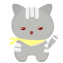 Grey cat with stripes