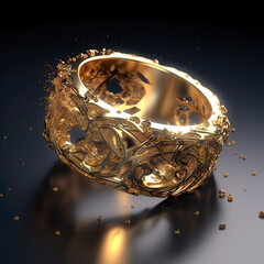 gold ring filigree ornament