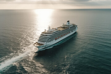 Fototapeta na wymiar cruise in the ocean as touristic theme created with Generative AI technology