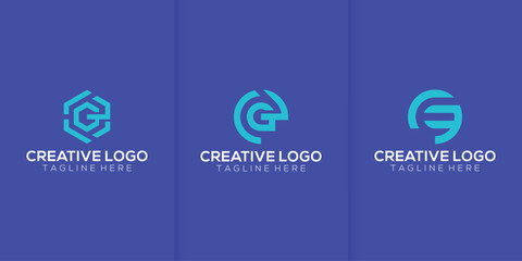 E G logo icon monogram alphabet letters collection