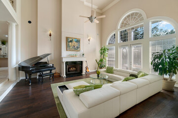 a home living room in a mansion 