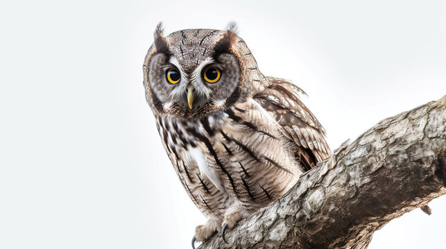 Owl On Tree With Transparent Background, Generative Ai