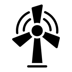 wind energy glyph icon