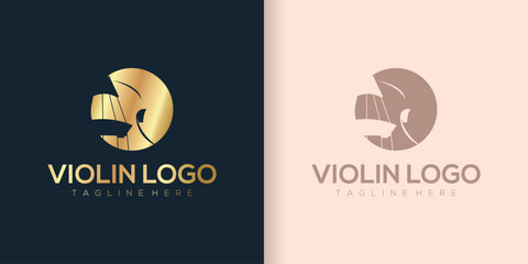 Abstract violin musical instrument vector logo