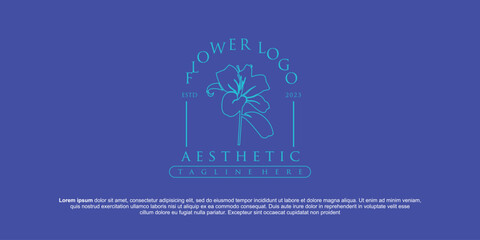 Lotus Flower Logo abstract Beauty Spa salon Cosmetics brand Linear style. Looped Leaves Logotype design vector Luxury Fashion template.