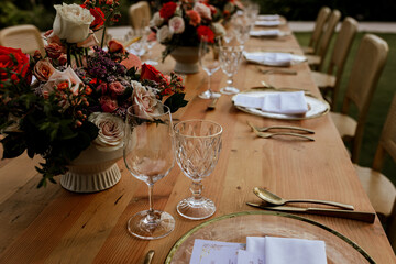 table set for a wedding reception