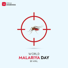 World Malaria Day Social Media Post, No mosquito No Malaria Design Concept