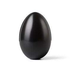 Handmade black Easter egg isolated on a white background. Clipping path.