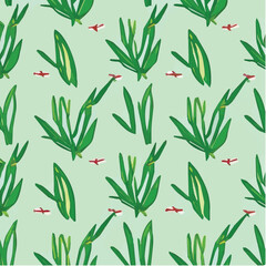 cute simple water spinach pattern, cartoon, minimal, decorate blankets, carpets, for kids, theme print design
