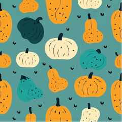 cute simple winter squash pattern, cartoon, minimal, decorate blankets, carpets, for kids, theme print design
