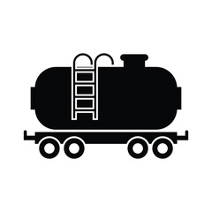 Railroad oil transportation icon design. train wagon icon. railway freight cars. isolated on white background. vector illustration