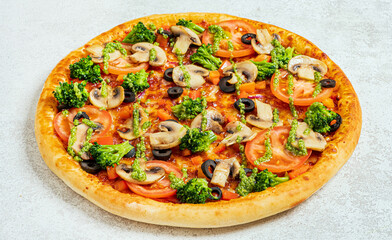 ppizza on the grey background