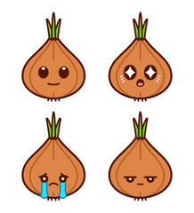 Set of Cute Onion Stickers