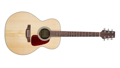 Plakat Acoustic guitar isolated on transparent background.