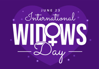 International Widows Day Vector Illustration on June 23 with Woman Mourns and Injustice Faced by Widow in Flat Cartoon Hand Drawn Templates